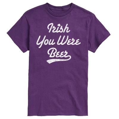 Мужская футболка Instant Message «Irish You Were Beer», фиолетовая