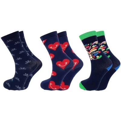 3 Пары красочных носков Fun Crazy Crew Dress – Мягкая хлопковая смесь, носки с новым рисунком для мужчин и женщин d6