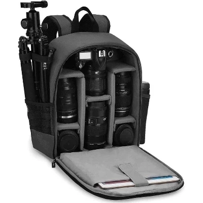 Professional Waterproof DSLR Camera Backpack – Compatible with Sony, Canon & Nikon, Hard Shell Photography Bag gray