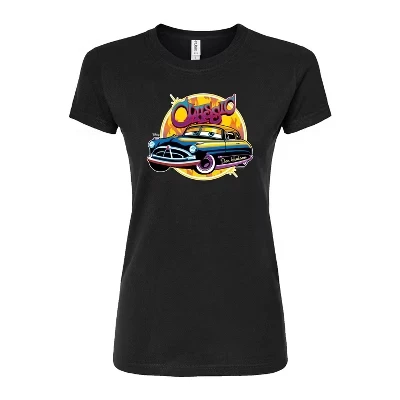 Женская классическая футболка с графическим принтом Doc Hudson Car Show Ready, черная