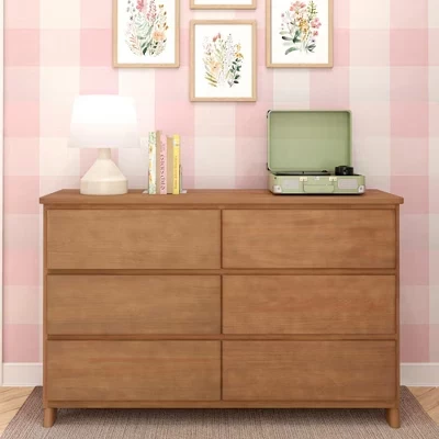 Комод с 6 выдвижными ящиками, Ящики для хранения В фермерском доме, Комоды для спальни из массива дерева, ореховый соус