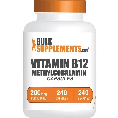 Капсулы B12 BulkSupplements, метилкобаламин 1%
