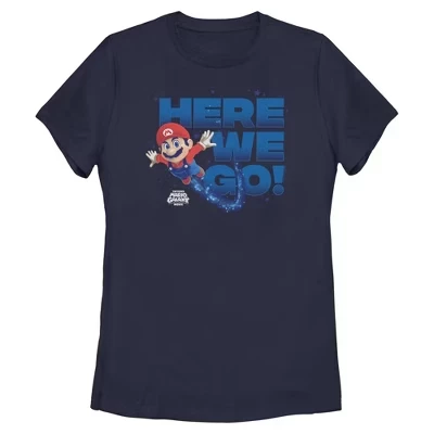 Женская футболка Nintendo Mario Galaxy Here We Go, синяя