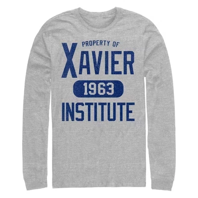 Мужской лонгслив X-Men Marvel «Xavier Institute 1963», серый