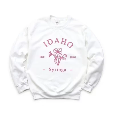 Женская толстовка с графической вышивкой Idaho Syringa белого цвета