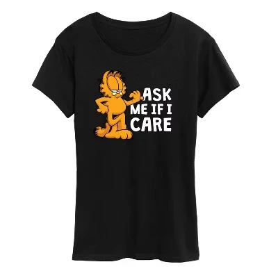 Женская футболка Garfield Ask Me If I Care, черная