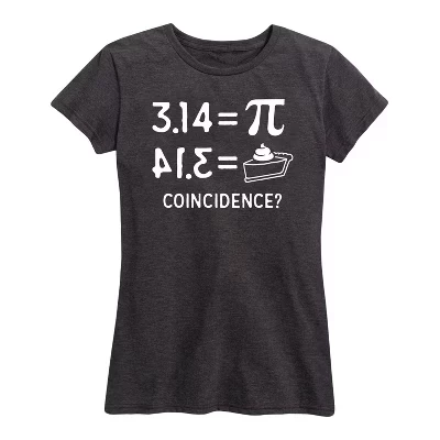 Женская футболка с коротким рукавом Pi Equals Pie с графическим рисунком heather charcoal