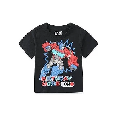 Футболка с коротким рукавом Optimus Prime Birthday Boys для больших детей черного цвета