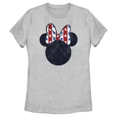 Женская футболка Minnie Mouse с бантом, серый меланж