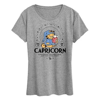Женская футболка Garfield «Козерог», серая