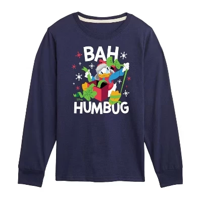 Рождественская футболка с длинным рукавом и рисунком Дональда Дака Bah Humbug