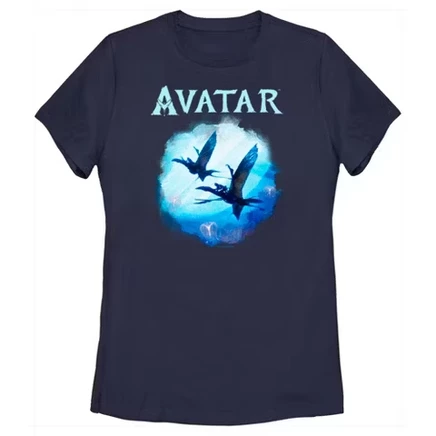 Женская футболка Avatar The Way of Water с логотипом, темно-синяя