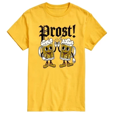 Мужская футболка с коротким рукавом Oktoberfest Prost Beers, желтая с рисунком