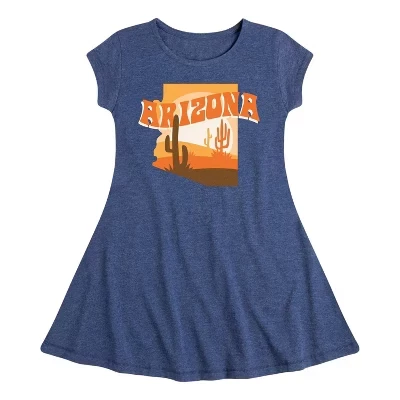 Графичное платье с коротким рукавом Arizona Desert Fit & Flair синего цвета