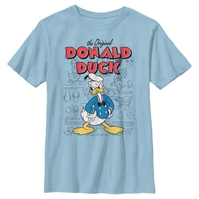 Оригинальная художественная футболка Disney Donald Duck для мальчика светло-голубого цвета