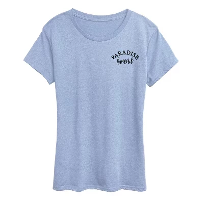 Женская футболка Paradise Bound с коротким рукавом и рисунком heather chambray blue
