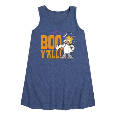 Sandy Boo Y'all Graphic Sleeveless Aline Dress heather navy
