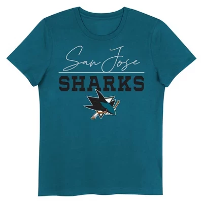 Разноцветная футболка с V-образным вырезом для девочек San Jose Sharks