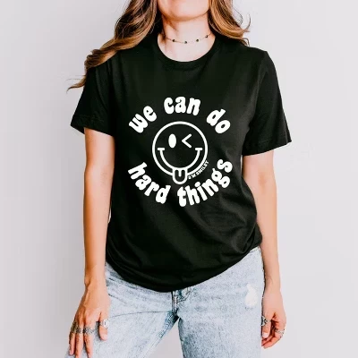 Футболка с коротким рукавом S.W.Smiley We Can Do Hard Things черный