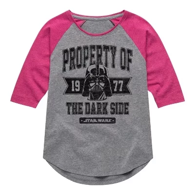 Футболка Property Of The Dark Side с графическим принтом Реглан-трапеция цвета вереска/фуксии