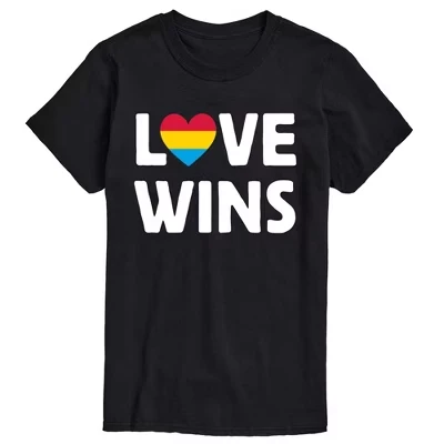 Мужская футболка Love Wins с коротким рукавом и графическим рисунком, черная