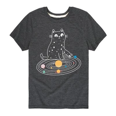 Футболка Cat Solar System с коротким рукавом и графическим рисунком heather charcoal