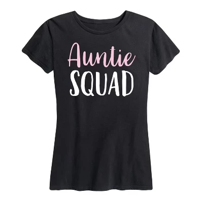 Женская футболка Instant Message Auntie Squad с принтом, черная