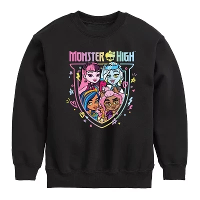 Детская флисовая толстовка Monster High с принтом, черная