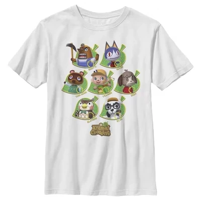 Футболка для мальчиков Animal Crossing New Leaf Towns People белого цвета