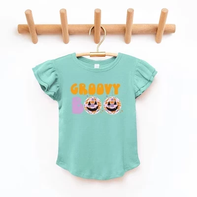 Футболка для малышей Groovy Boo с развевающимися рукавами и морской пеной
