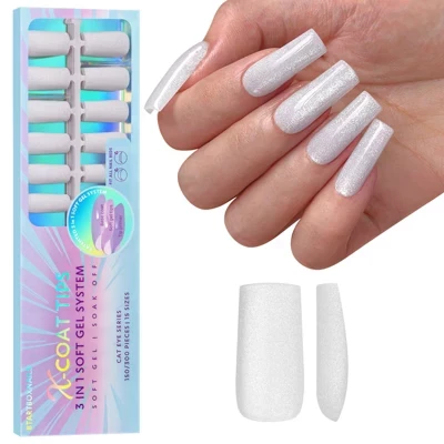 BTArtboxnails XCOATTIPS® Cat Eye - Замороженные длинные квадратные ногти