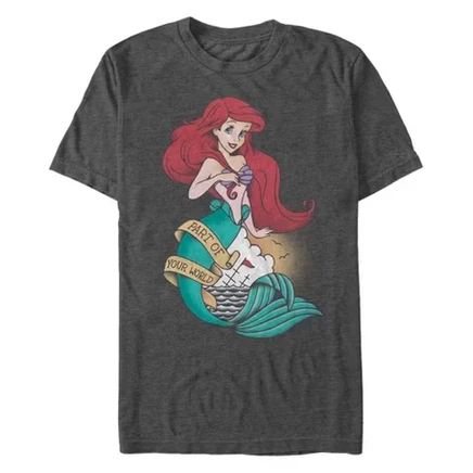 Мужская футболка The Little Mermaid Ariel, графитовая