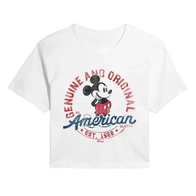 Женская укороченная футболка Disney Mickey с принтом, белая