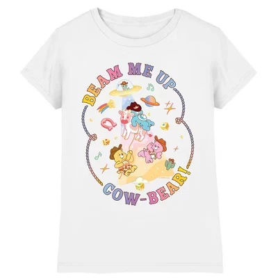 Футболка Girl's Bear Me Up Cowbear, белая