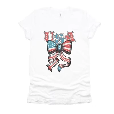 Футболка с коротким рукавом Coquette USA Bow Grunge белая