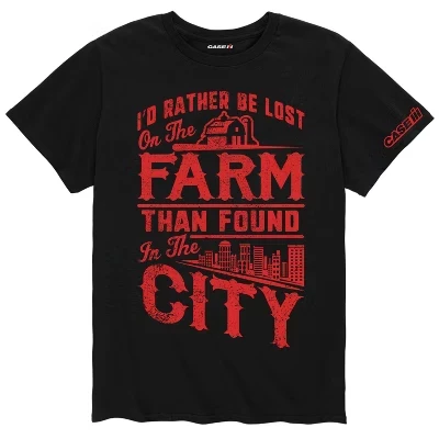 Мужская футболка с коротким рукавом и рисунком I'd Rather Be Lost On The Farm, черная