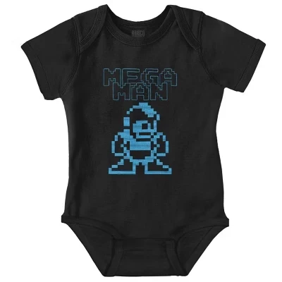Мультяшный игровой робот Mega Man Baby Romper для мальчиков или девочек Лицензионный черный