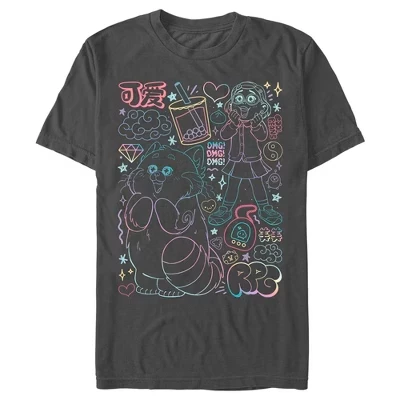 Men's  Neon Doodles Mei Lee T-Shirt charcoal
