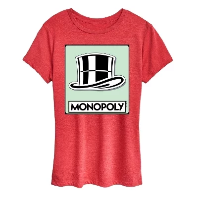 Женская футболка Monopoly Hat Token с принтом, красная
