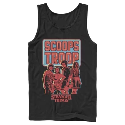 Мужская майка Stranger Things Scoops Troop, черная
