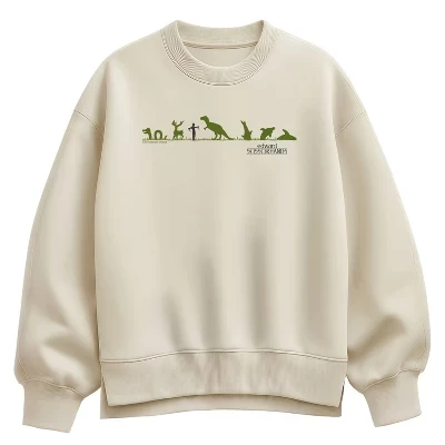 Женская толстовка с топиарием ES Oversize из флиса кремового цвета