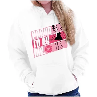 Толстовка с капюшоном Betty Boop Proud to Be Me Confidence, женская лицензионная белая