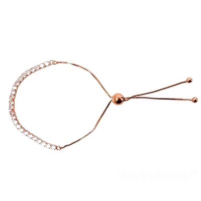 Регулируемый браслет с бриллиантами - Золото, серебро и розовое золото Elegance rose gold