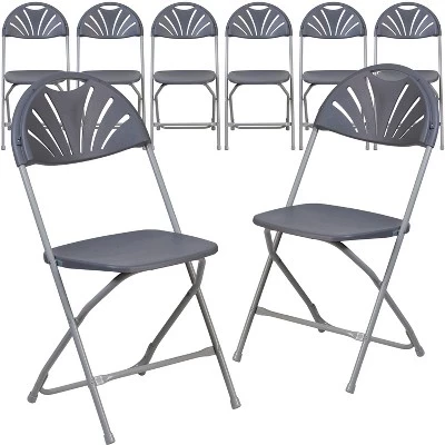 8 складных стульев Flash Furniture Hercules, графитовые