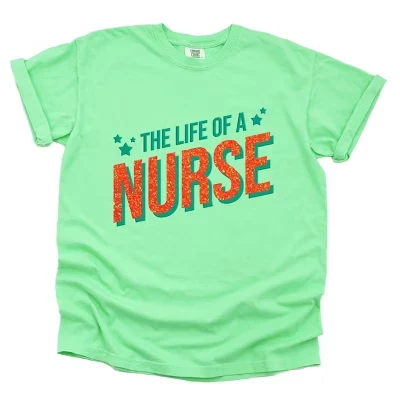 The Life Of A Nurse Puff/Блестящая футболка с рисунком для женской одежды reef