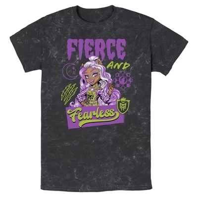 Мужская футболка Clawdeen Fierce And Fearless черного цвета