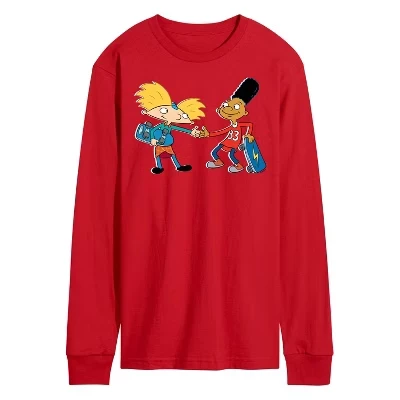 Мужской лонгслив Hey Arnold Arnold and Gerald, красный