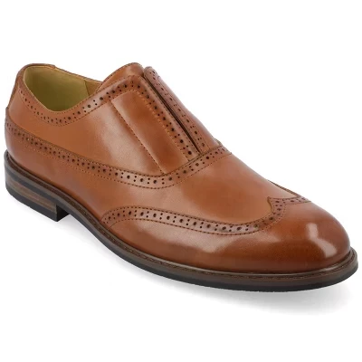 Мужские модельные туфли-слипоны Vance Nikola Oxford коньячного цвета