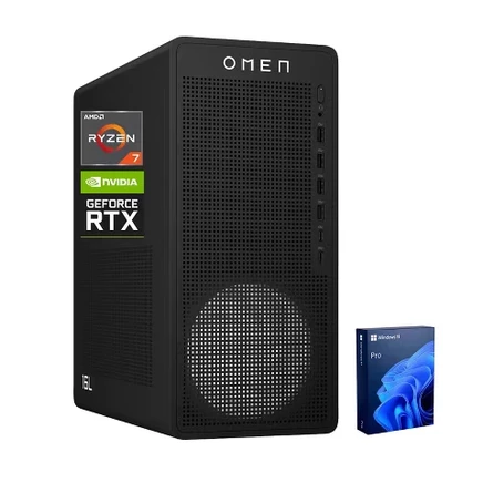 Игровой настольный компьютер HP OMEN 16L TG03-0000m, AMD Ryzen 7 8700F, RTX 5060, 64 ГБ оперативной памяти 5, 1 ТБ PCIe SSD, Wi-Fi 6, Win11 Pro, Черный