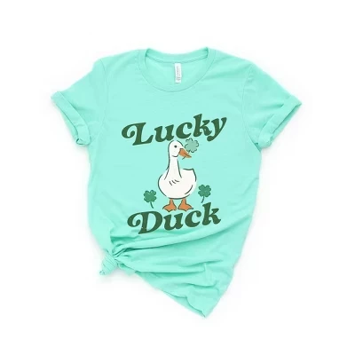 Женская футболка Lucky Duck с коротким рукавом и рисунком мятного цвета